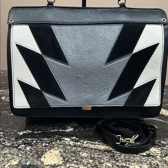 EUC Furla 🖤🩶🤍Leather & Pony Hair - Picture 3 of 16